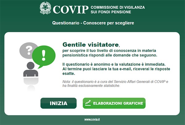 Questionario Covip Conoscere per scegliere